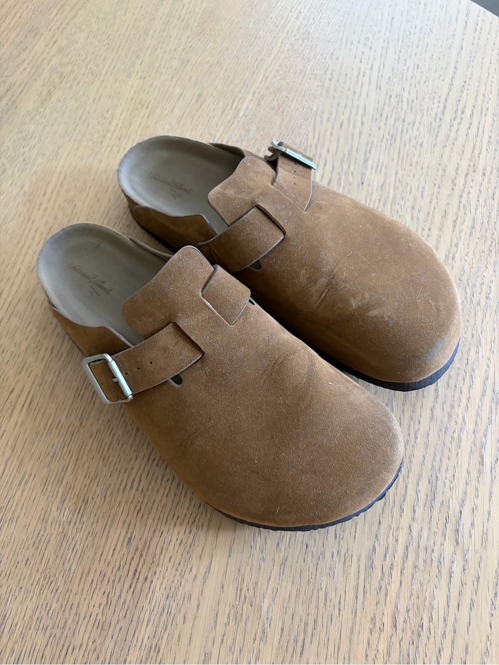Boston style suede clog